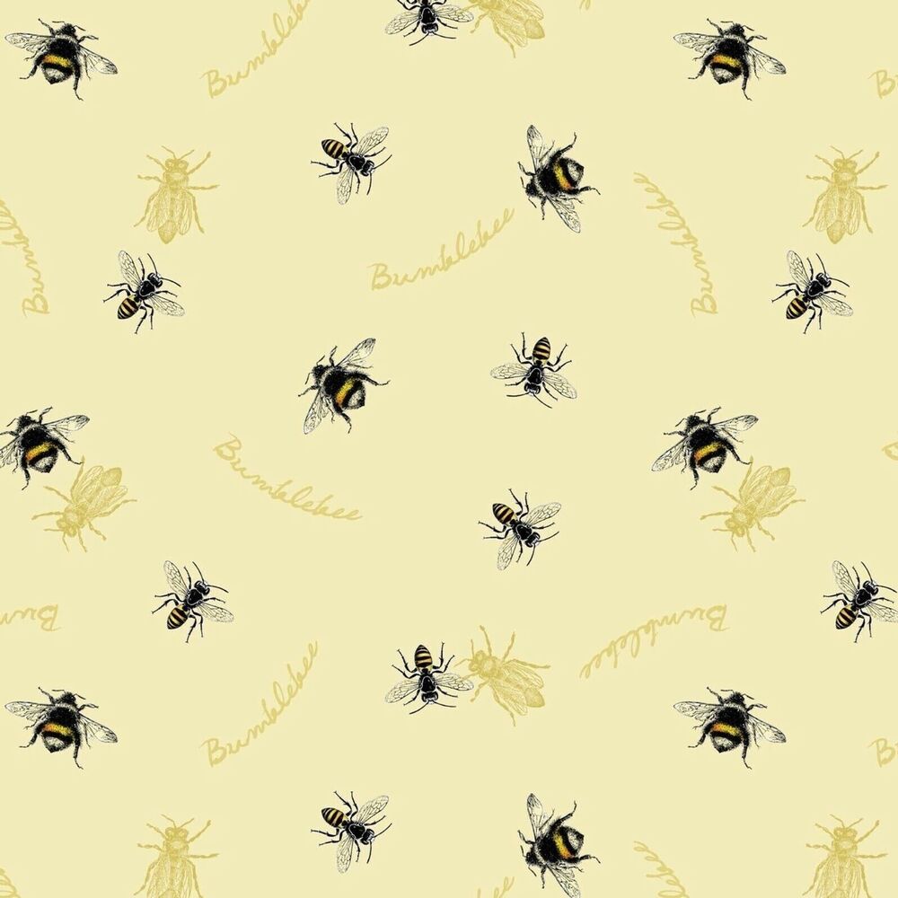 Honeybee Follow the Sun Sewing Fabric Yellow Black Precut 36 x 44-in Cotton NEW